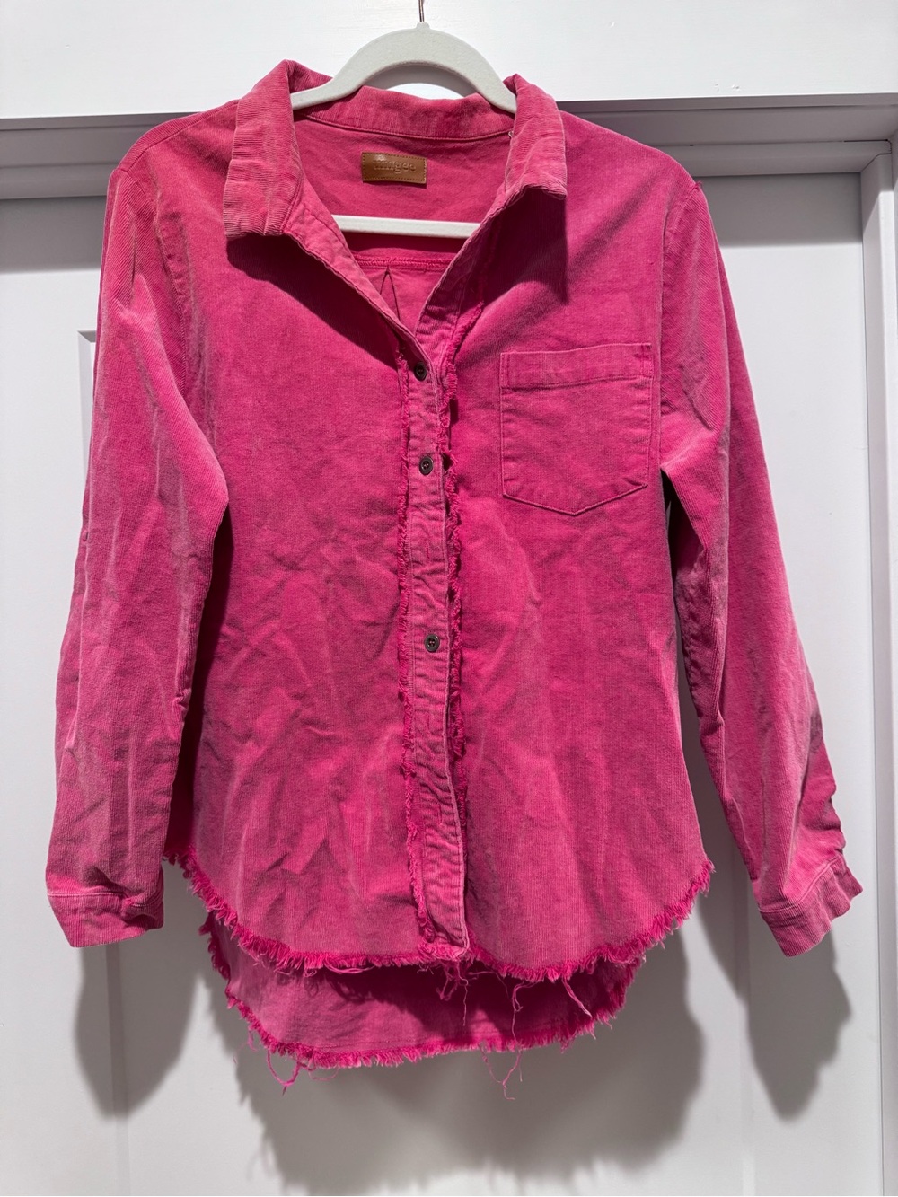 Umgee Girls Pink Washed Button-Down Shacket